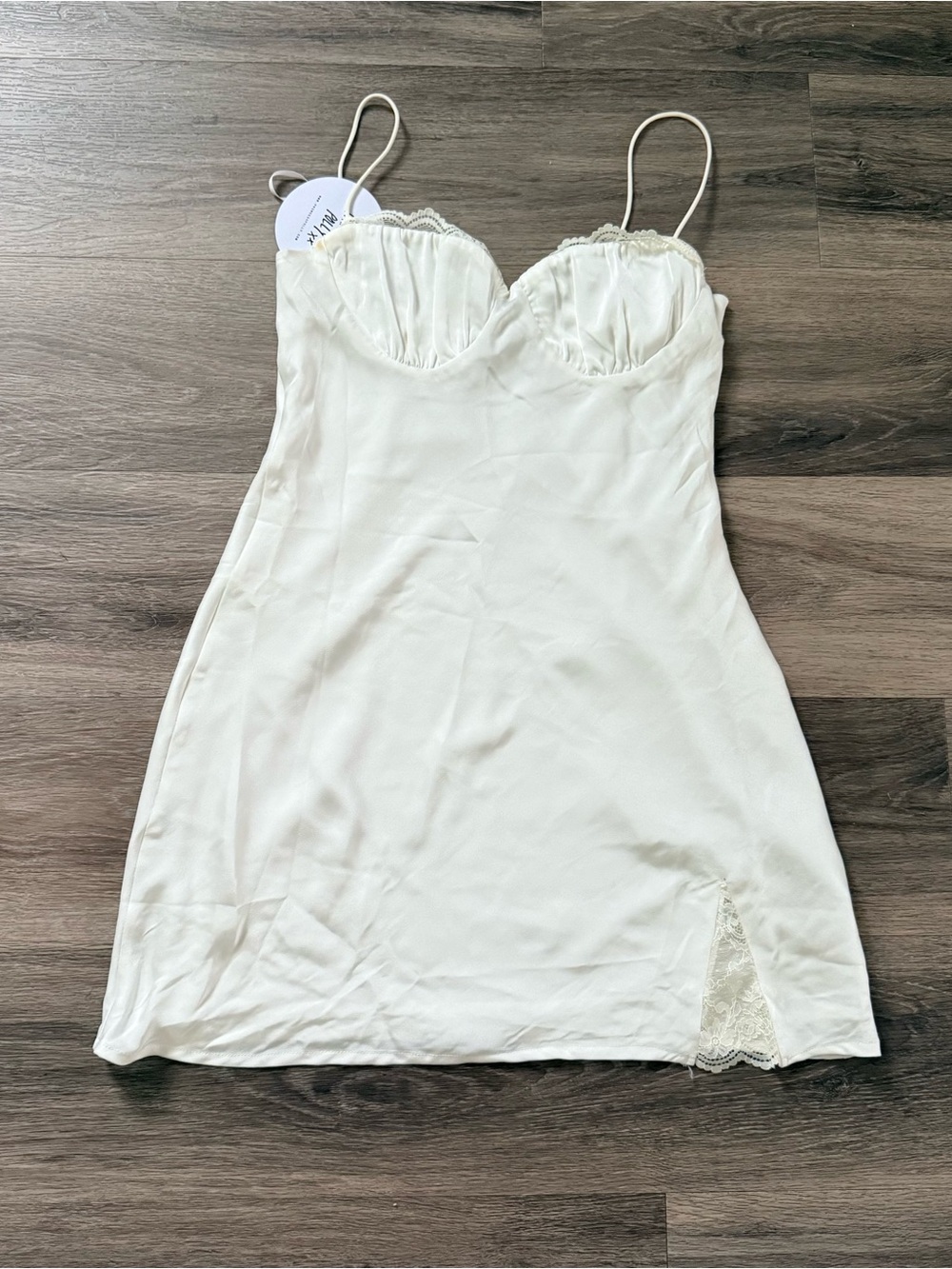 Princess Polly Cream Lace-Trim Slip Dress